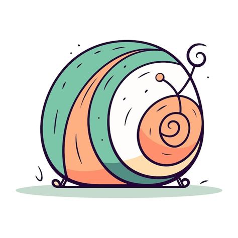 Lindo Caracol De Desenho Animado Ilustra O Vetorial Isolada Em Fundo