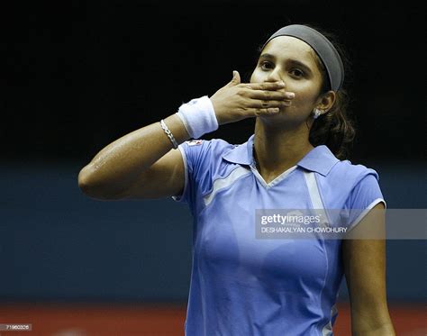 Indian Tennis Player Sania Mirza Gestures After Winning A News Photo