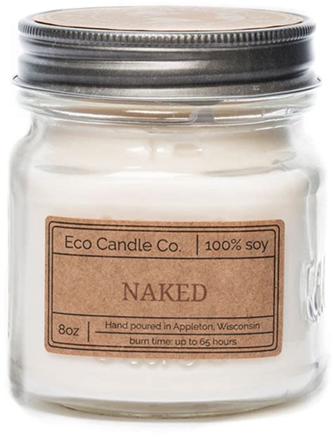 Amazon Eco Candle Co Mason Jar Candle Naked Oz Unscented