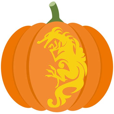 Dragon Pumpkin Stencil | Free Printable Papercraft Templates