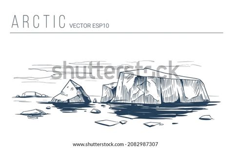 Arctic Landscape Line Art Illustration Northern Stock Vector (Royalty ...