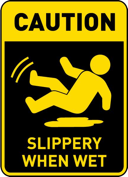 Slippery When Wet Sign Png