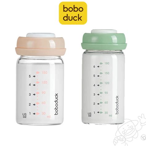 Boboduck Ml Baby Wide Neck Breastmilk Glass Storage Bottle For