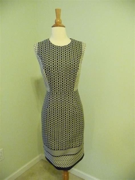 New J Crew Paneled Geometric Dress F0075 Size 4 White Multi Ebay