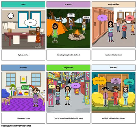 Parts Of Speech Comic Strip Storyboard By