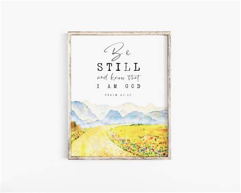 Be Still And Know That I Am God Psalm 4610 Watercolor Bible Etsy