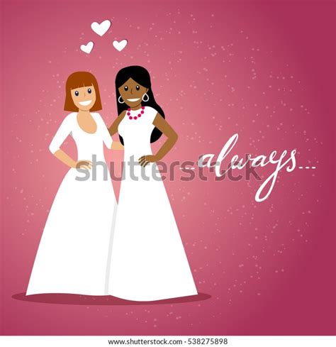 Romantic Vector Illustration Happy Samesex Couple Stock Vector Royalty