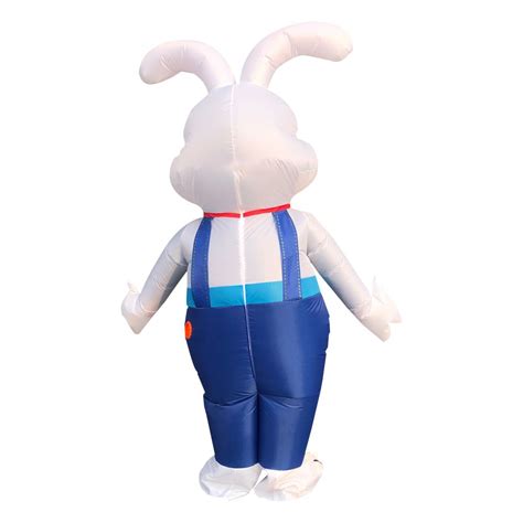 Adult Easter Rabbit Inflatable Costume Blow Up Mascot Costume Fanny Party Dress White For Adult