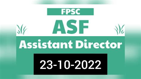 Assistant Director BS 17 ASF Paper 23 10 2022 FPSC PAPERS