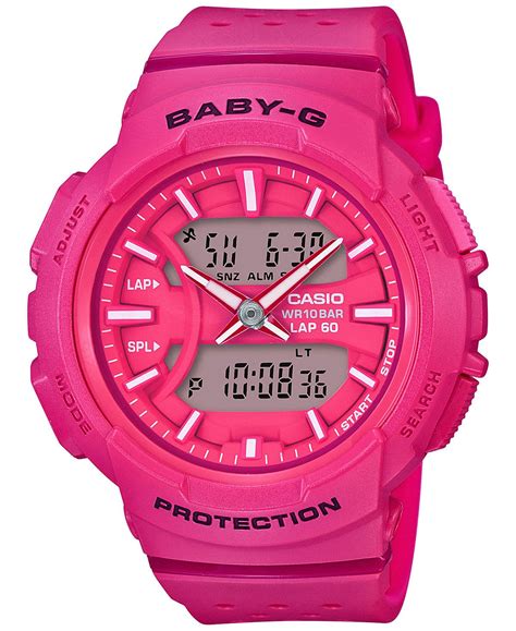 G Shock Women S Analog Digital Baby G Pink Resin Strap Watch Mm