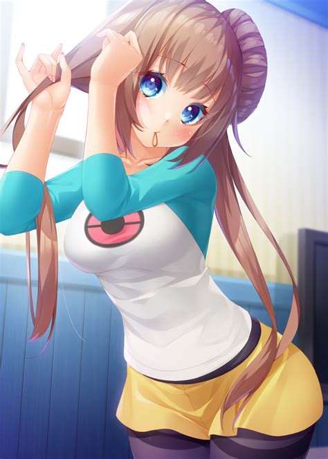 Safebooru 1girl Absurdres Bangs Black Legwear Blue Eyes Blush Breasts