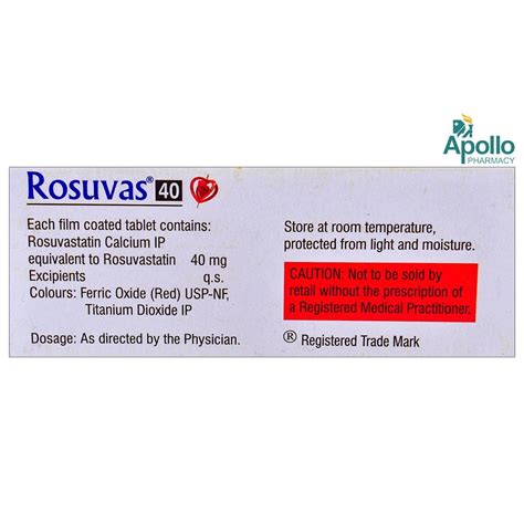 Rosuvas Tablet S Price Uses Side Effects Composition Apollo