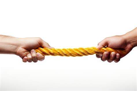 Premium Photo Tug Of War Two Hands Pulling Rope