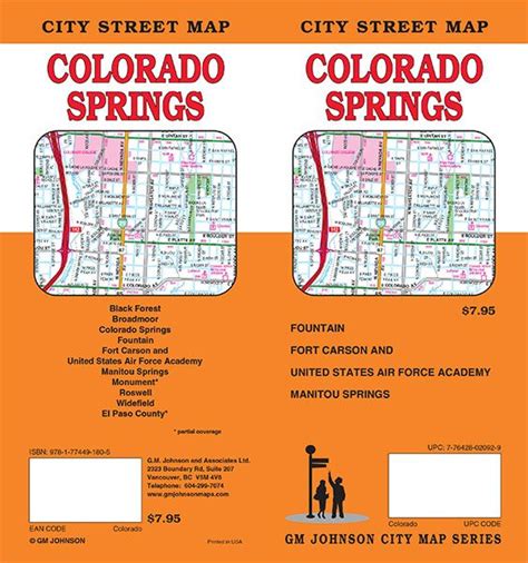 Colorado Springs Colorado Street Map Gm Johnson Maps