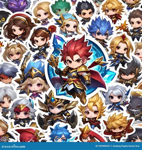 Mobile Legends Heroes: Sticker Set for Gamers Stock Illustration ...