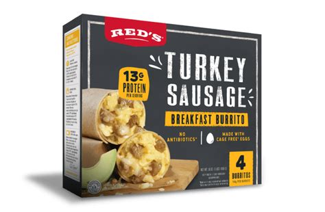 Turkey Sausage Breakfast Burrito 4 Pack Reds All Natural