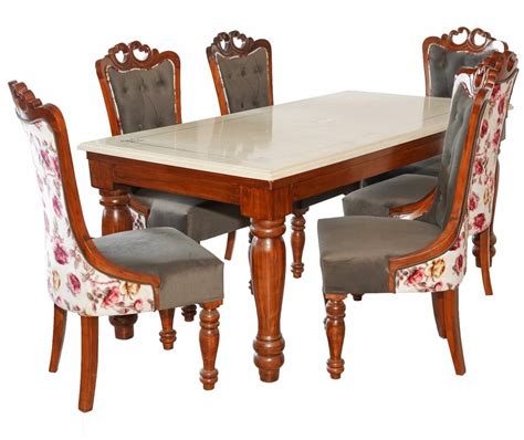 Seater Marble Top Wooden Dining Table Set At Rs Set In Lucknow