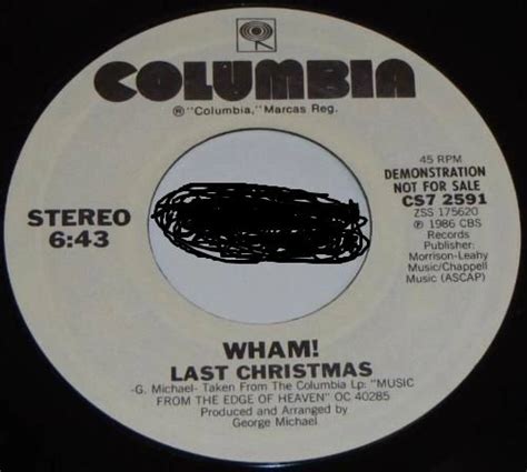 Wham Last Christmas White Label Promo 45 Generation Gap Records