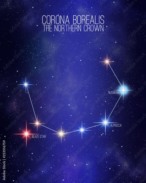 ภาพประกอบสตอก Corona borealis the northern crown constellation on a