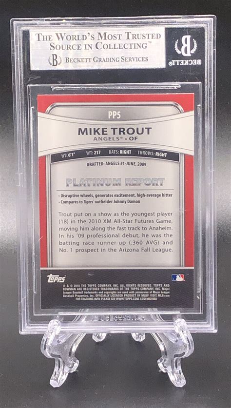 Mike Trout Bowman Platinum Prospects Rc Pp Rookie Angels Mint