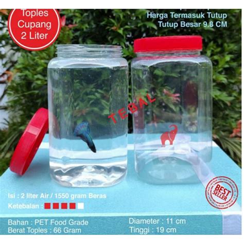 Jual Toples Cupang 2L Toples Plastik Ikan Cupang 2 Liter Toples Kue