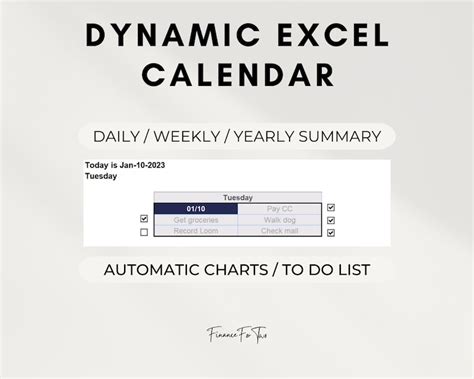 2023 Excel Calendar Updates Automatically - Etsy