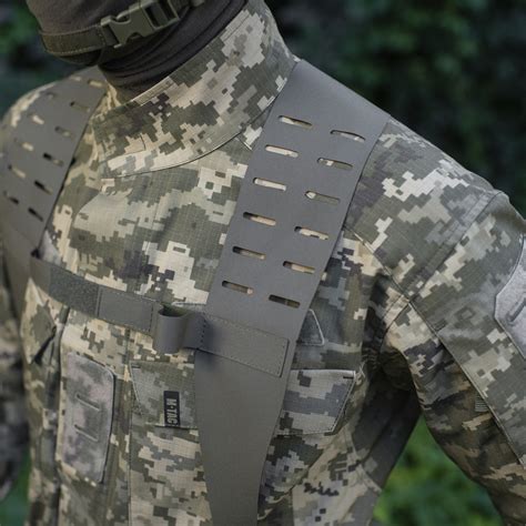 M Tac Laser Cut Tactical Belt Suspenders Ranger Green