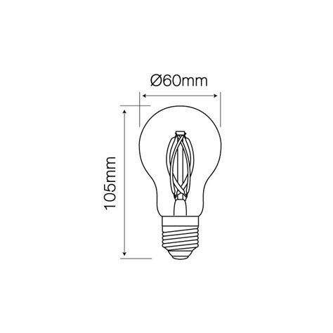 Żarówka Led Ledline E27 A60 Filament 230v 4w 470lm Biała Ciepła Kula