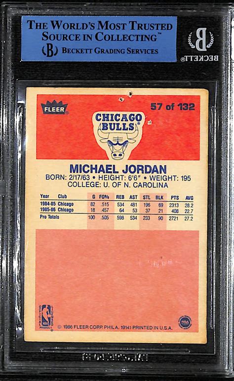 Lot Detail 1986 87 Fleer Michael Jordan Rookie Card 57 Graded