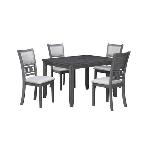 New Classic Home Furnishings Gia Piece Rectangle Gray Wood Top Dining