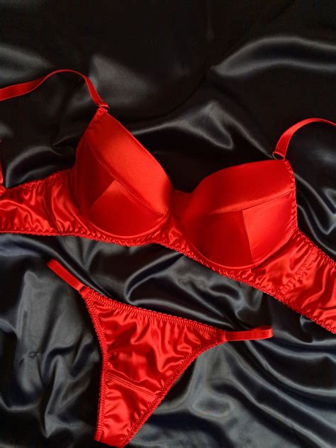 Satin Underwear Luxurious Lingerie Set Etsy