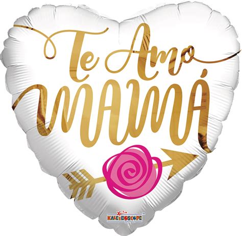 Globo Metalico Te Amo Mama Flecha Y Rosa De Mama 18 Pulgadas En Forma