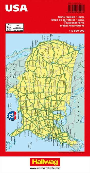 Buy USA Road Map by Hallwag (2023) – The Chart & Map Shop