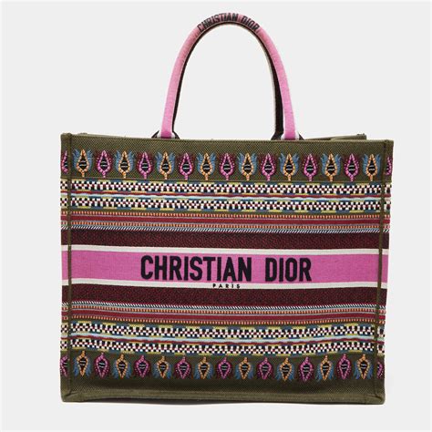 Dior Multicolor Embroidered Canvas Large Book Tote Dior The Luxury Closet