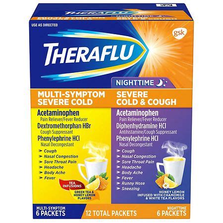 TheraFlu Multi Symptom With Lipton Flavors Nighttime Severe Cold