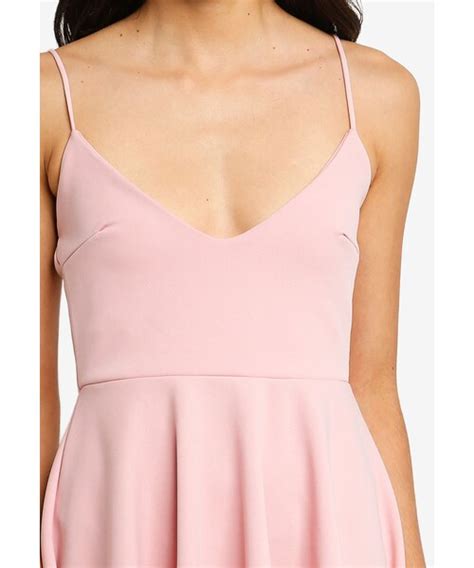 Missguided Petite Strappy Scuba Skater Dress Wear