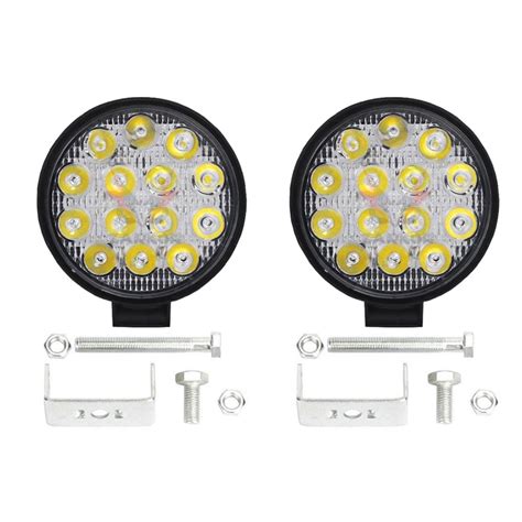 Kit Farol De Milha Auxiliar Leds W V V Redondo Fino Off Road