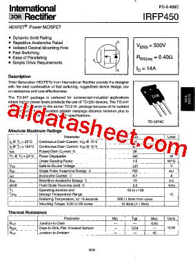 IRFP450 Datasheet(PDF) - International Rectifier