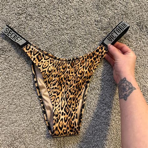 Victoria S Secret Leopard Print Bikini Bottoms Depop