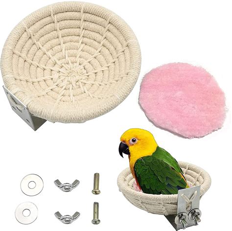 Bird Nest Cotton Rope Parakeet Breeding Nest Handmade Winter Warm Bird Nest For Cages Budgie