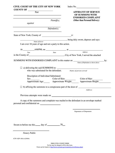 Affidavit Service Endorsed Pdf Fill Online Printable Fillable