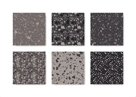 Set of terrazzo seamless patterns. Terrazzo floor pattern. Terrazzo ...