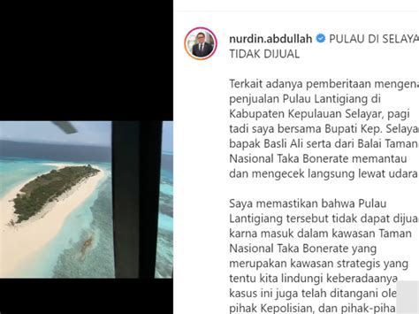 Gubernur Sulsel Tegaskan Pulau Di Selayar Tidak Dijual Tagar