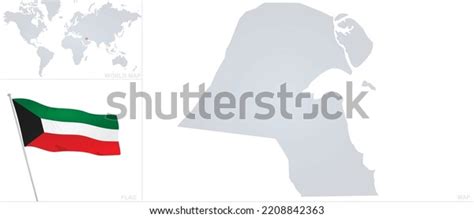 Kuwait Map Flag Vector Stock Vector (Royalty Free) 2208842363 ...