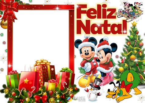 Moldura Feliz Natal Mickey E Minnie Para Foto Montagem Em PNG Colagem