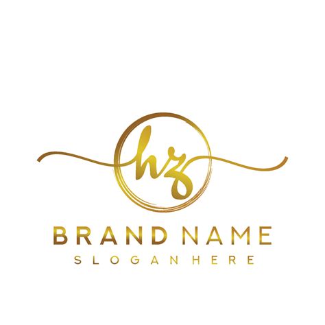 Initial Hz Beauty Monogram And Elegant Logo Design Handwriting Logo Of