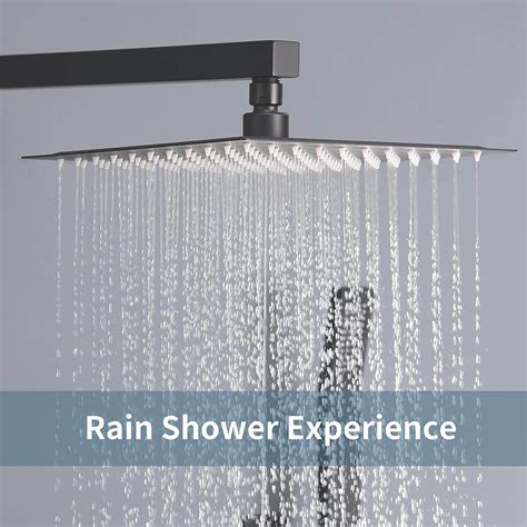 Wowow Matte Black Rain Shower System With Body Jets And Handheld