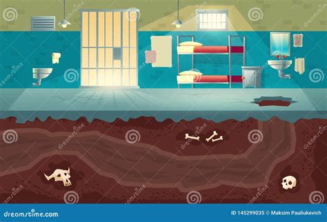 Prisoners Escape from Jail Cartoon Vector Concept Stock Vector ...