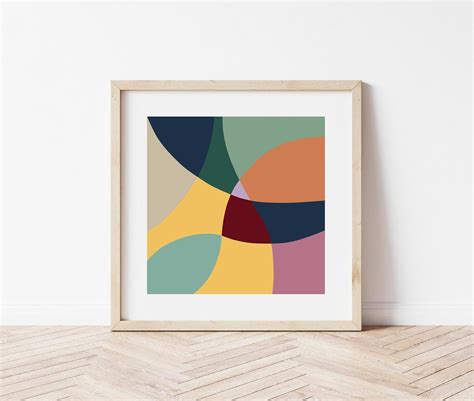 Square Abstract Art Prints Set of 3 Printable Geometric Wall - Etsy