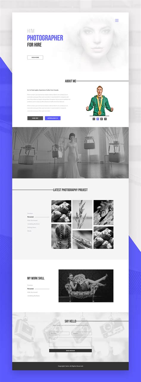 Photographer Portfolio Website - Free Resource - Freebie Supply